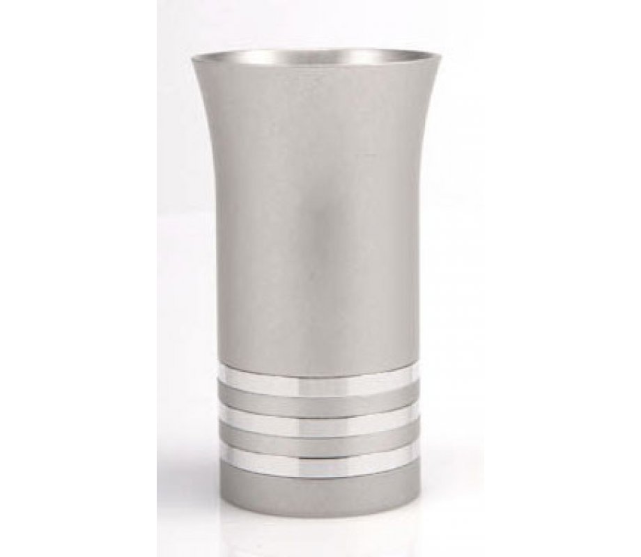 Silver Stripe Kiddush Cup by Agayof