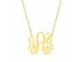 Silver or Gold Plated Stainless Steel Necklace with Ornate Initial Letter Pendant