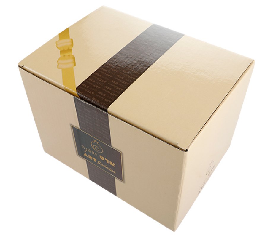 Small Crystal and Silvered Kiddush Cup with Blessing Words and Dish