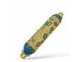 Small Gold Color Metal Mezuzah Case with Stones, Enamel - Choice of Colors