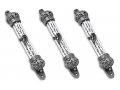 Small Pewter-Colored Mezuzah Case with Shema Prayer Words - Decorative Crowns