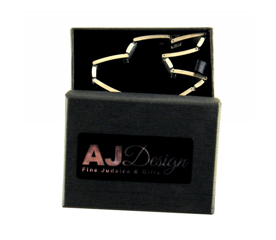 Stainless Steel Mans Bracelet, Curved Links Box Chain - Star of David