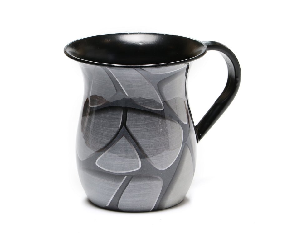 Stainless steel Netilat Yadayim Wash Cup Black-Gray Design