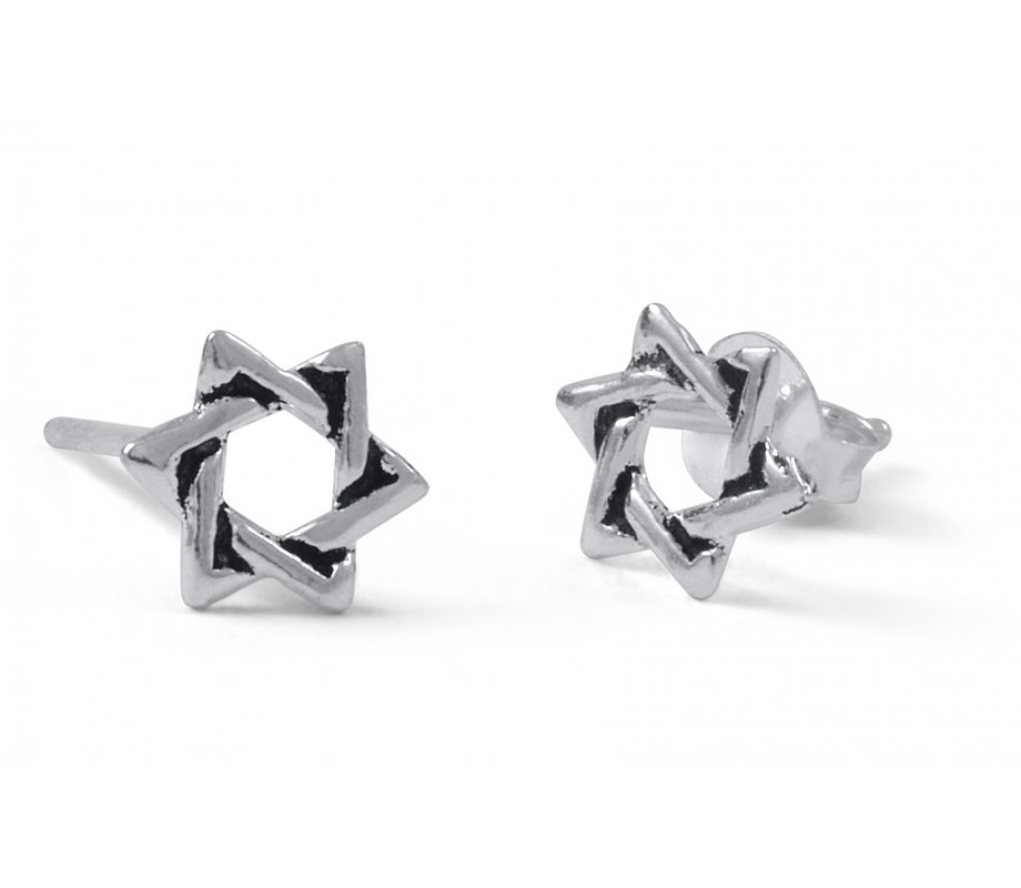 Star of David 925 Sterling Silver Stud Earrings