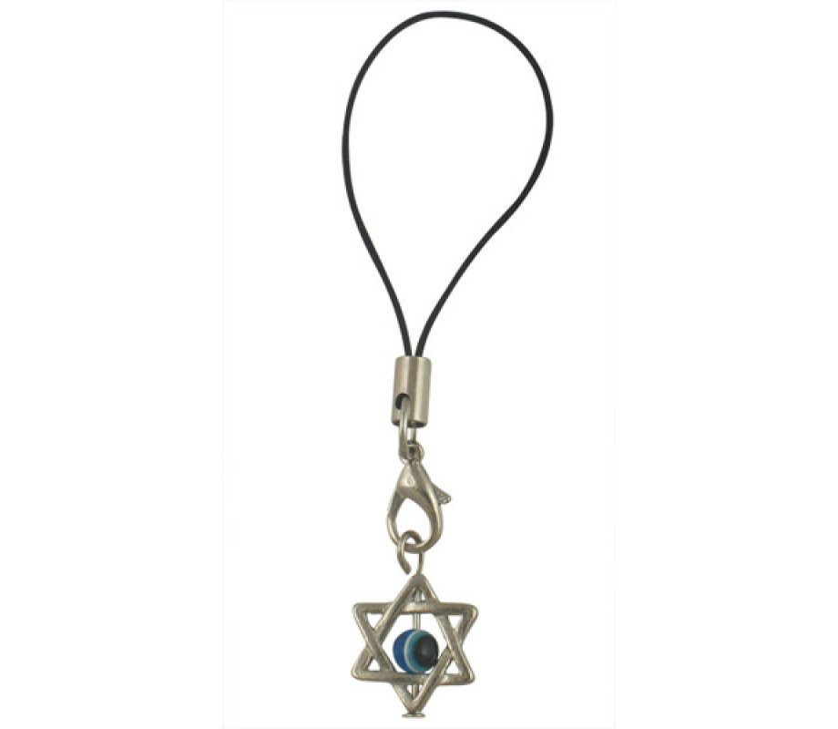 Star of David Cellphone Charm with Moveable Eye