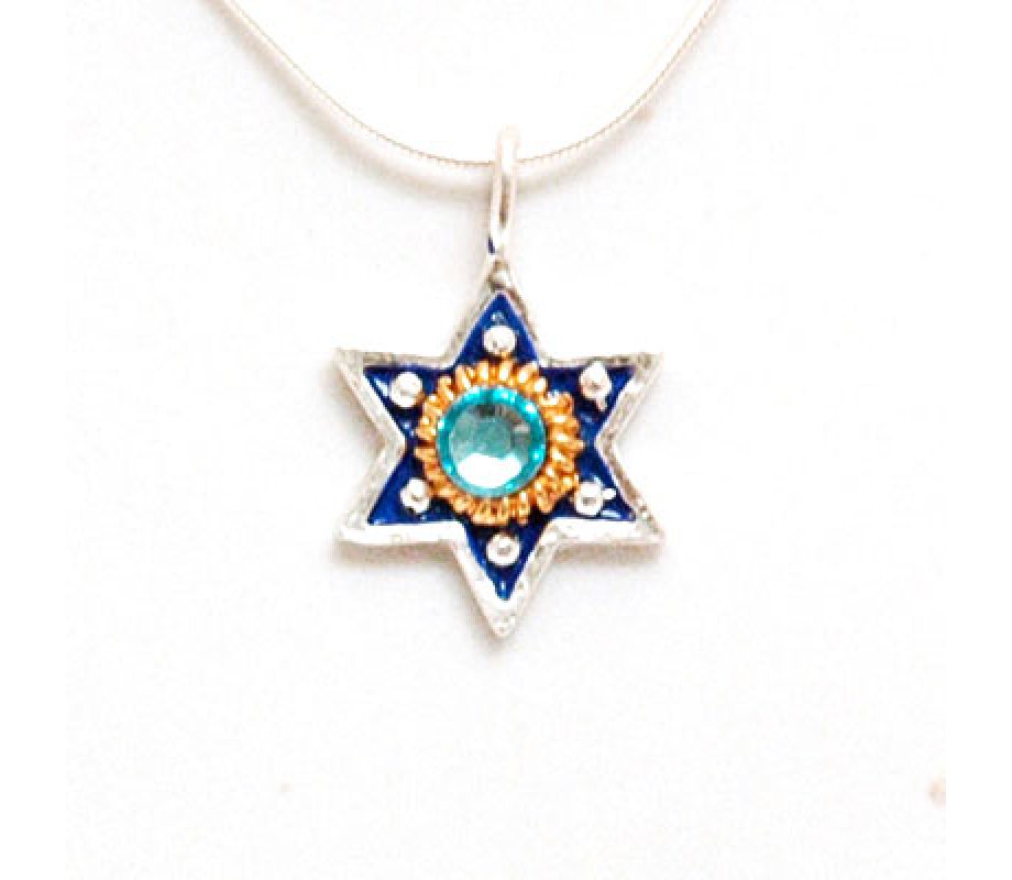 Star of David Pendant in Blue by Ester Shahaf