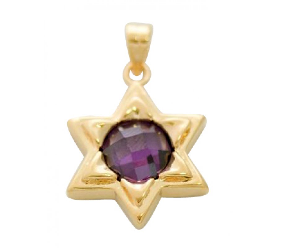 Star of David Pendant with center Amethyst