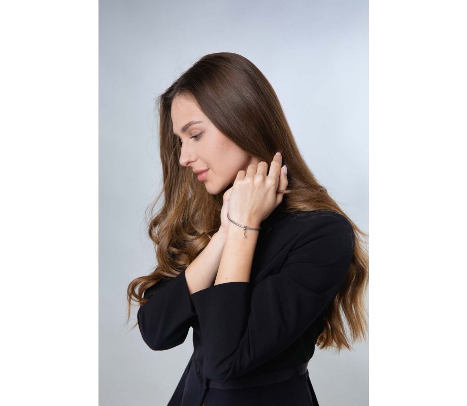 Sterling Silver Bracelet Charm - Shofar with Star of David Decoration