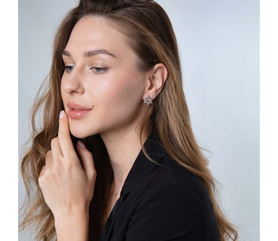 Sterling Silver Earrings - Interlocking Star of David