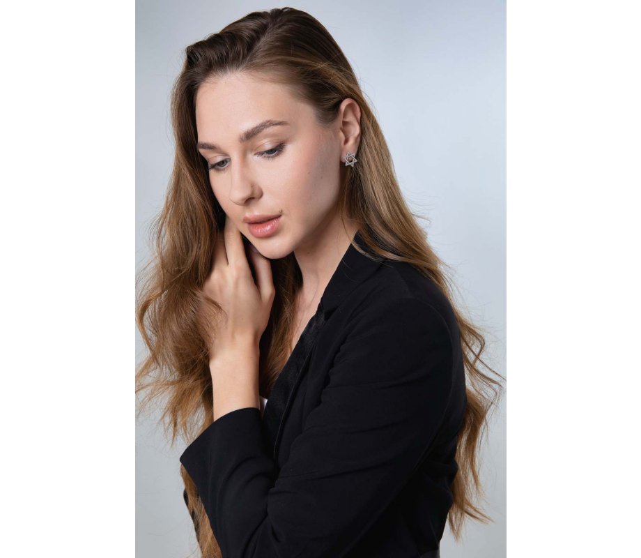 Sterling Silver Earrings - Interlocking Star of David