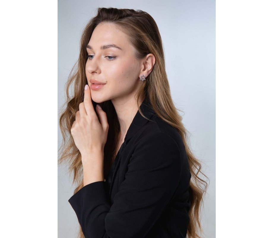 Sterling Silver Earrings - Interlocking Star of David