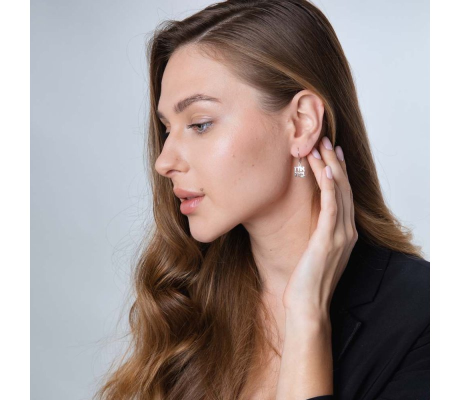 Sterling Silver Leverback Earrings - Ahava Love