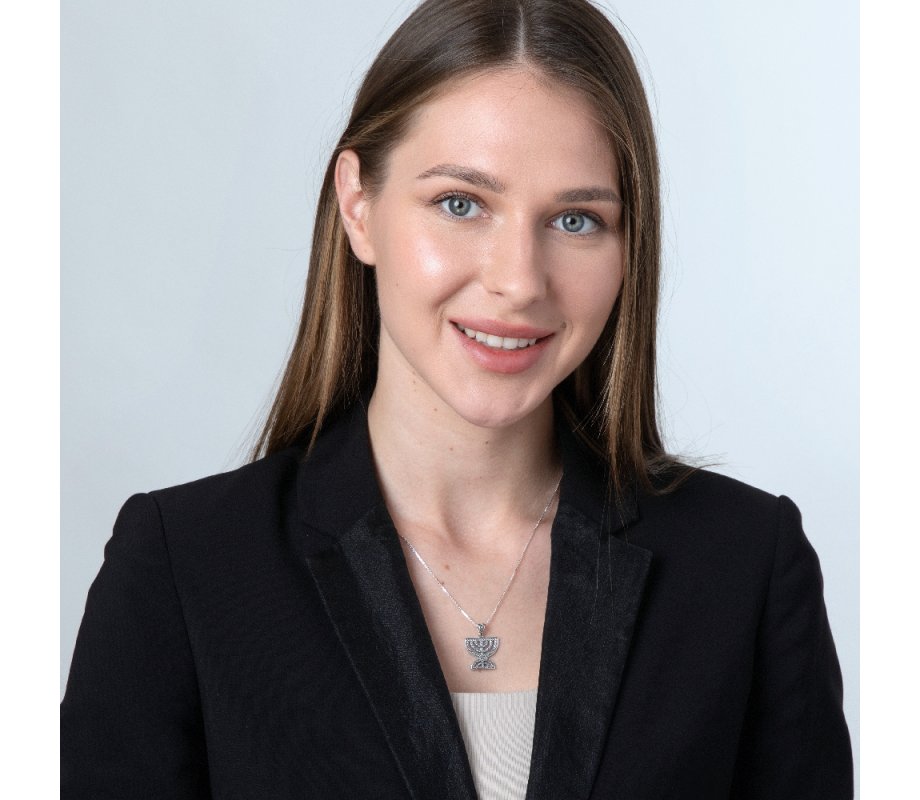 Sterling Silver Pendant Necklace, Double 7-Branch Menorah – Beaded Artwork