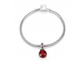 Sterling Silver Red Pomegranate Charm with stones