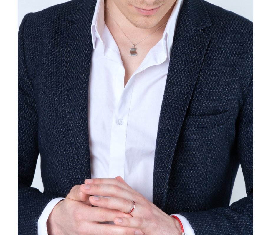 Sterling Silver Ring, Shema Yisrael on Red Enamel Band Hebrew and English