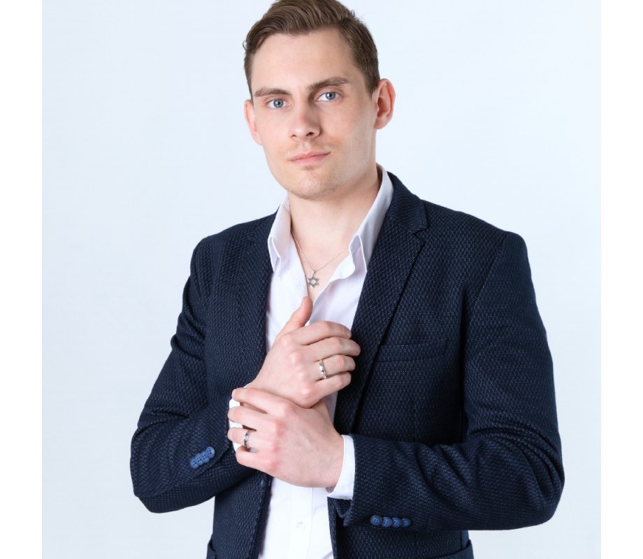 Sterling Silver Ring with White Stone, Ani Ledodi in Hebrew and English