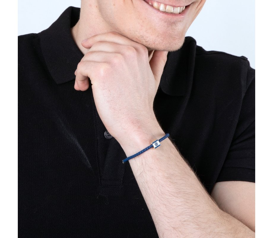 Sterling Silver Square Israel Flag Charm