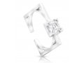 Sterling Silver Square Ring with Zircons - Choose Gold Plate or Sterling Silver