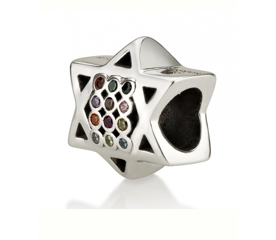 Sterling Silver Star of David Breastplate Charm