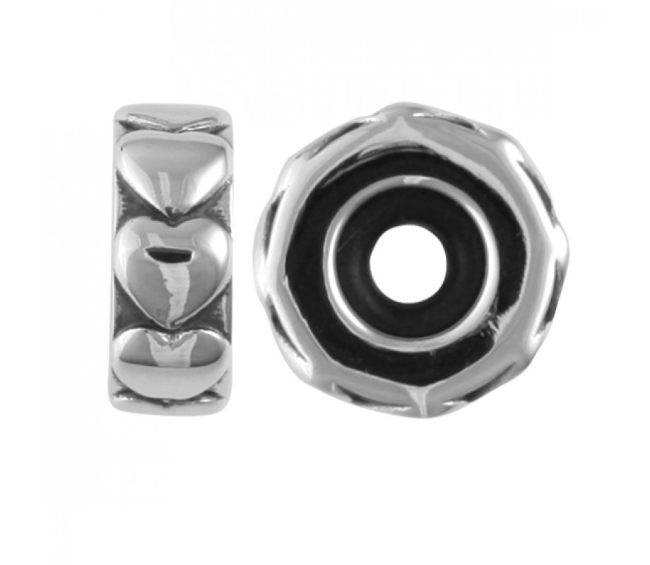 Sterling Silver Stopper Charm - Heart