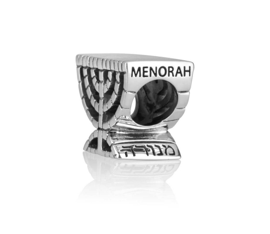 Sterling Temple Menorah Charm