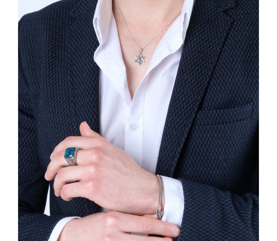 Sterling Temple Menorah Charm