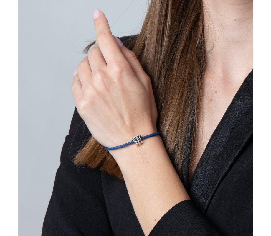 Sterling Temple Menorah Charm