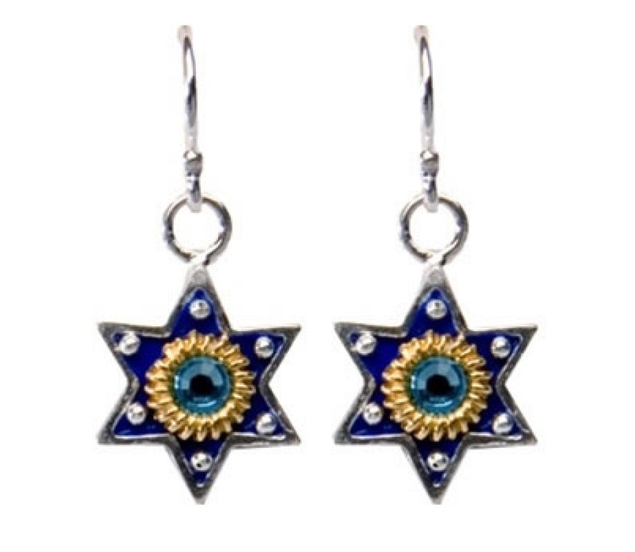 Sun Star of David Earrings by Ester Shahaf