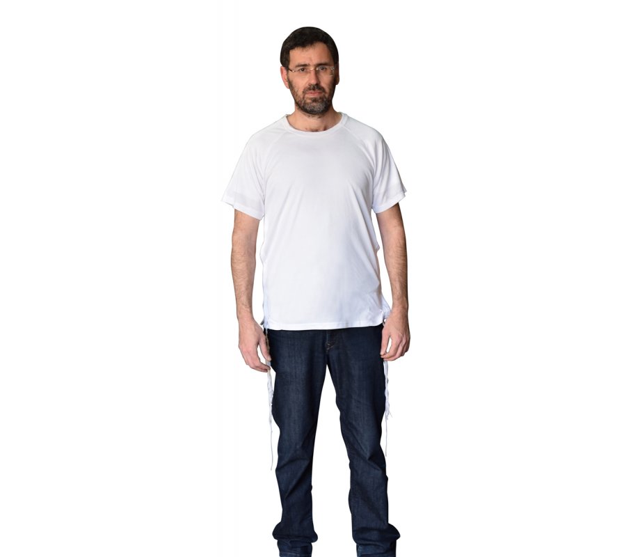 Talitnia Dry-Fit Tzitzit T-shirt With Kosher Tzitzis - White