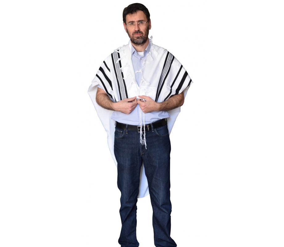 Talitnia Gilboa Light Weight Non Slip Tallit Wool Prayer Shawl - Black Stripes