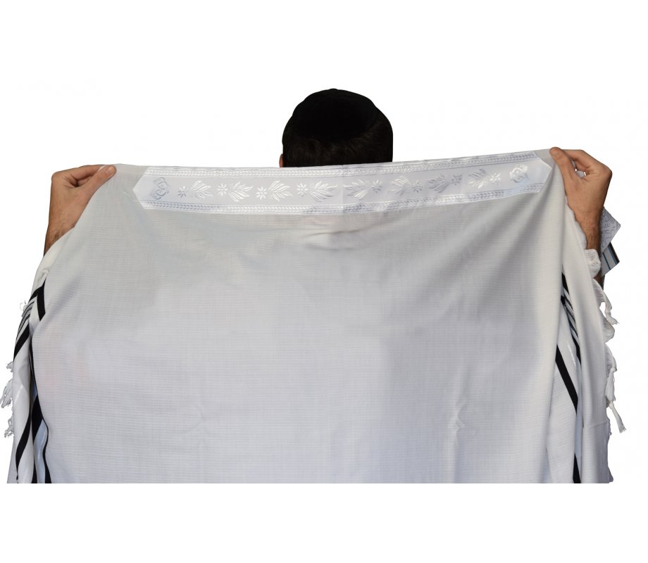 Talitnia Gilboa Light Weight Non Slip Tallit Wool Prayer Shawl - Black Stripes