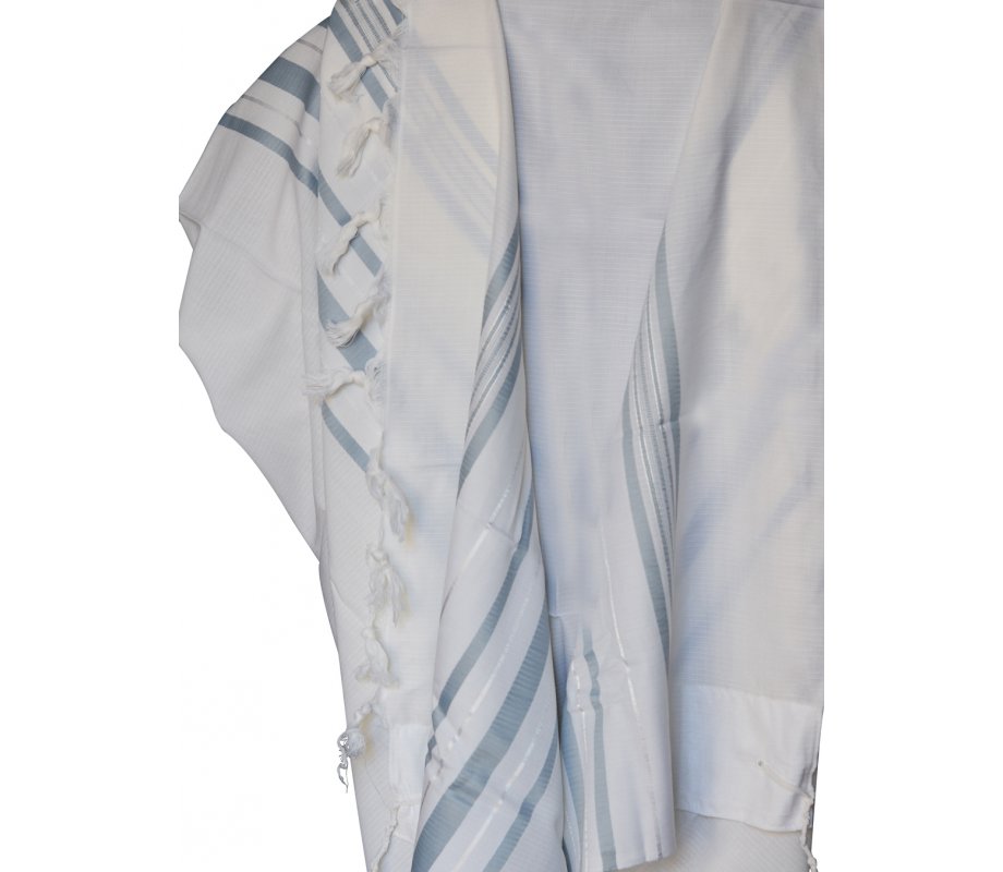 Talitnia Gilboa Light Weight Non Slip Tallit Wool Tallit Prayer Shawl - Light Blue Strips