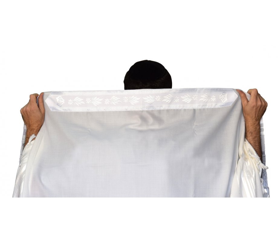 Talitnia Gilboa Light Weight Non Slip Tallit Wool Tallit Prayer Shawl - White Stripes