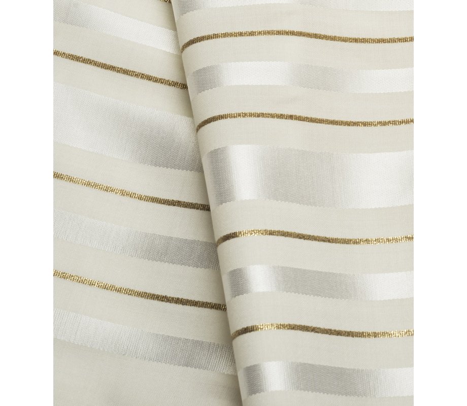 Talitnia Wool Tallit Traditional Kosher Prayer Shawl - White & Gold Stripes