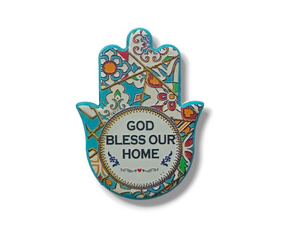 Textured Ceramic Hamsa Magnet, Contemporary Design – Bless our Home