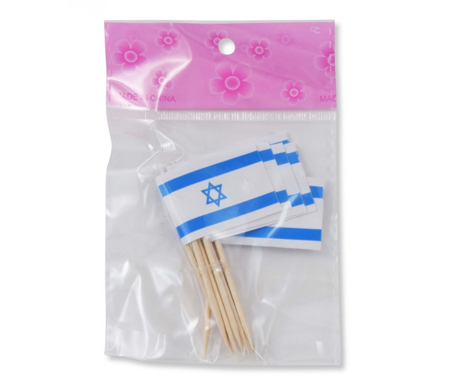 Toothpicks with Blue and White Flag of Israel
