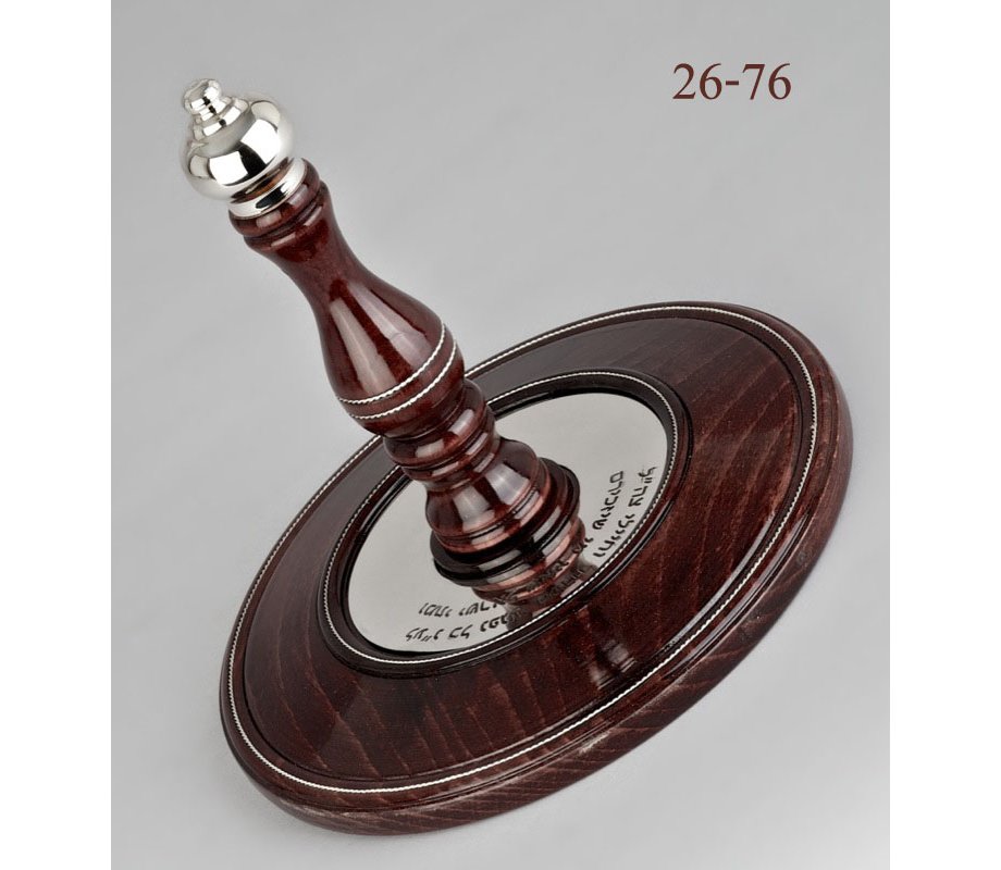 Torah Scroll wood and silver Roller Plates and Handles