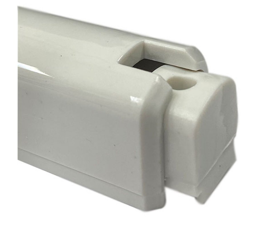 White Plastic Lucite Mezuzah Case with Gold Shin Letter - Various Lengths