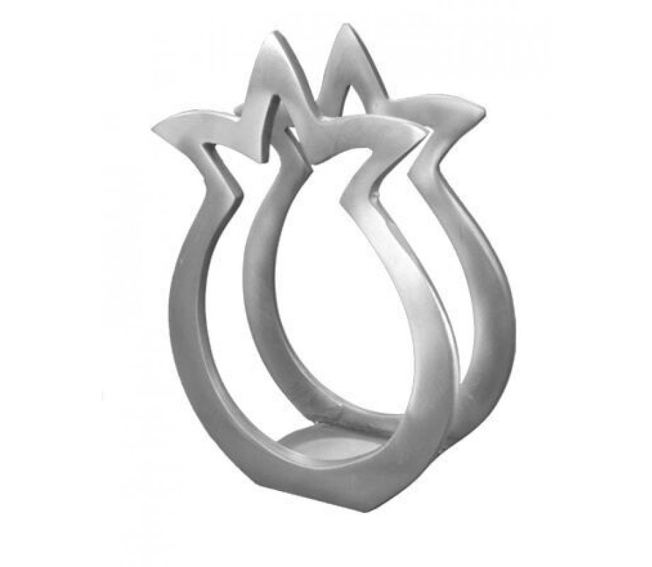 Yair Emanuel Aluminum Napkin Serviette Holder, Pomegranate Shape - Silver