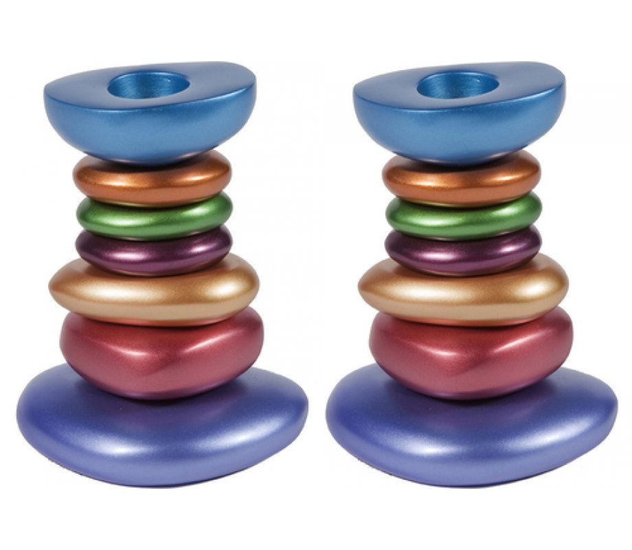 Yair Emanuel Aluminum Tower Candlestick - Stone Shapes