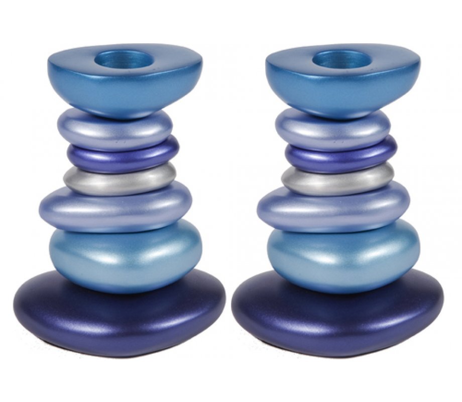 Yair Emanuel Aluminum Tower Candlestick - Stone Shapes