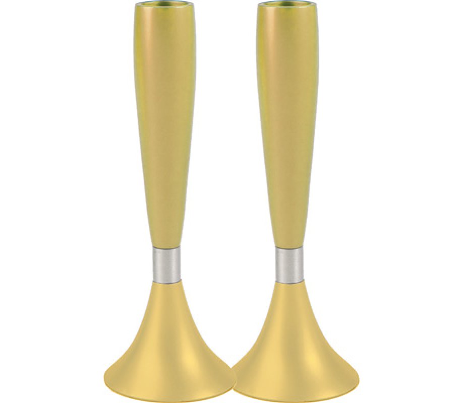 Yair Emanuel Anodized Aluminum Slender Shabbat Candlesticks