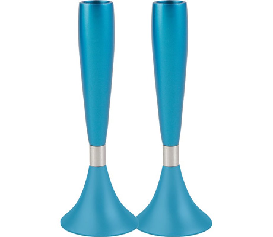 Yair Emanuel Anodized Aluminum Slender Shabbat Candlesticks