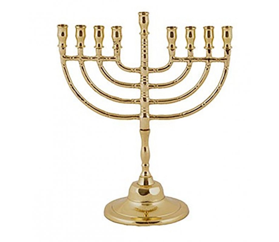 Yair Emanuel Brass Color Classic Hanukkah Menorah