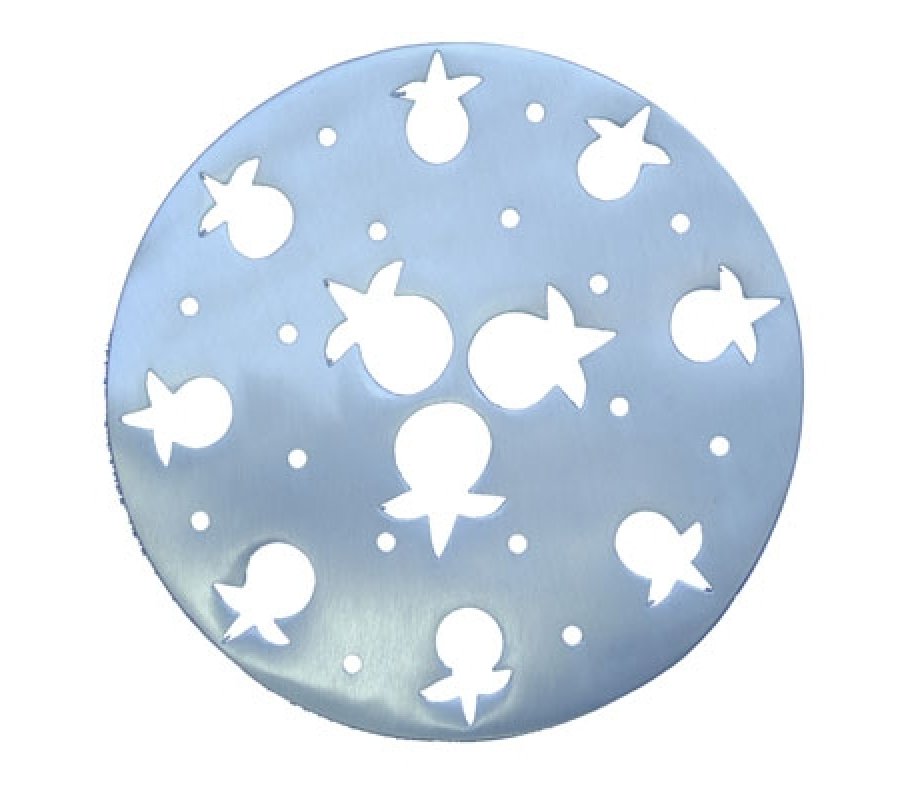 Yair Emanuel Circular Trivet Cutout Pomegranates - Silver