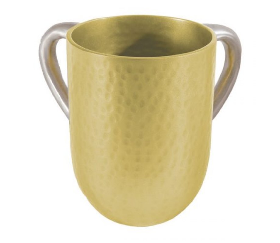 Yair Emanuel Hammered Aluminum Netilat Yadayim Wash Cup - Gold