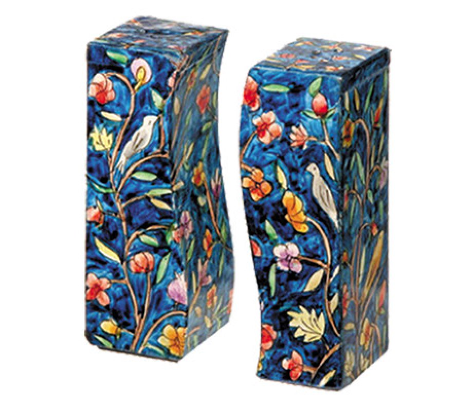 Yair Emanuel Hand-Painted Wood Fitted Salt & Pepper Shaker - Nature Design