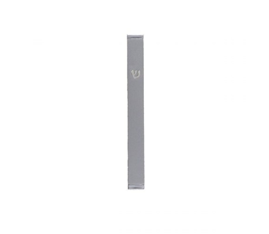 Yair Emanuel Matte Metal Mezuzah Case with Shin Letter - Silver