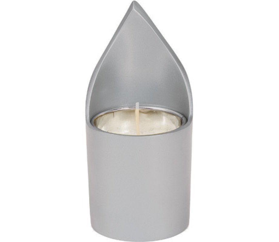 Yair Emanuel Metal Yahrzeit Memorial Candle Holder - Flame Shaped