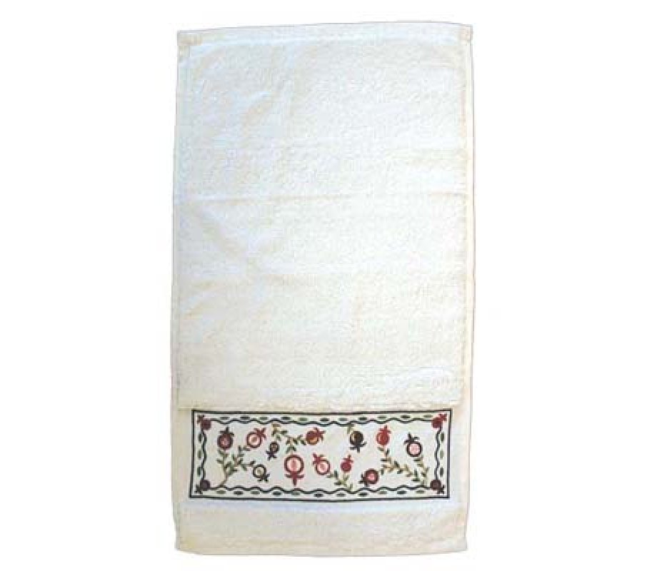 Yair Emanuel Netilat Yadayim Hand Towel - Embroidered Pomegranates